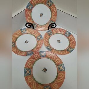 Sand Art 7" Salad/ Dessert Plates Set of 4  Corelle -Vitrelle Glass by Corning